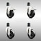 Service Caster 4 Inch 316SS Soft Rubber Swivel 1-3/4 Inch Stem Caster Lock Brake SCC, 2PK SCC-SS316TTLEX20S414-SRS-2-S-2-134 - alternate 1